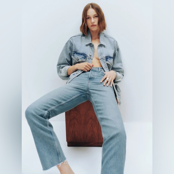 Reformation Cynthia High Rise Straight Cropped Jeans - Picture 2 of 13